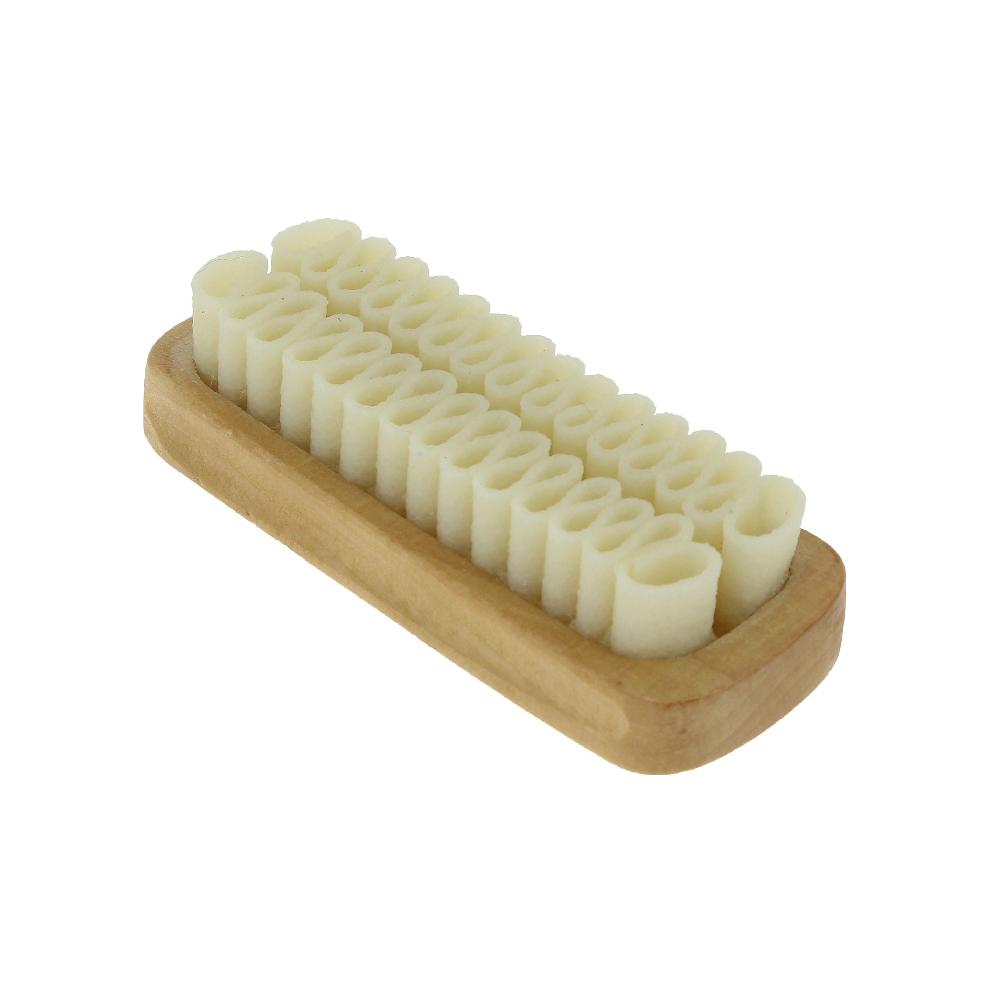 Brosse crêpe daim / nubuck de nettoyage avec manche en bois